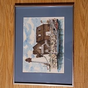 David Norton Watercolor Painting Signed Fisherman's Wharf Channel Islands 77/200